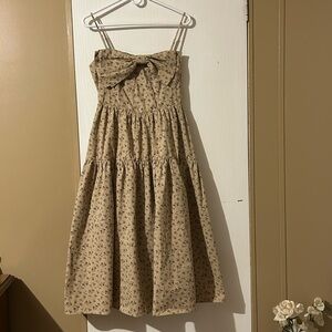 Floral Strappy Dress with Bow